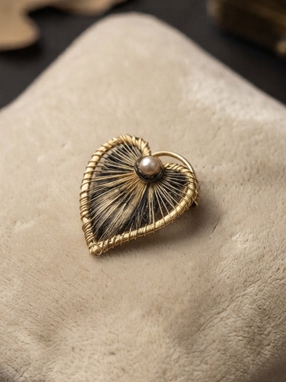 Marcel Boucher Vintage 1960 Gold Plated Wire Work  Heart Brooch